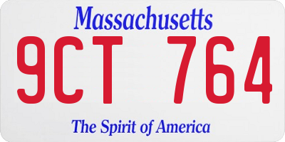 MA license plate 9CT764