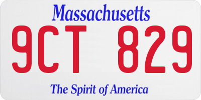 MA license plate 9CT829