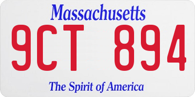 MA license plate 9CT894