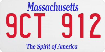 MA license plate 9CT912