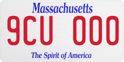 MA license plate 9CU000