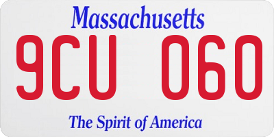 MA license plate 9CU060