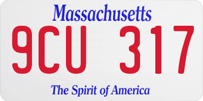 MA license plate 9CU317