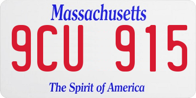 MA license plate 9CU915