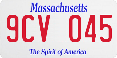 MA license plate 9CV045