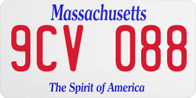 MA license plate 9CV088