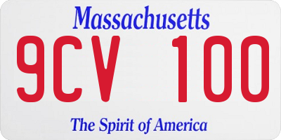 MA license plate 9CV100