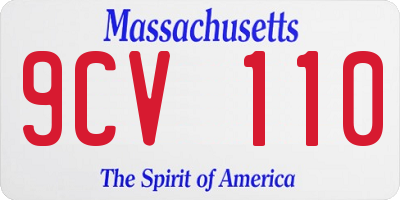 MA license plate 9CV110