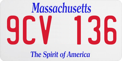 MA license plate 9CV136