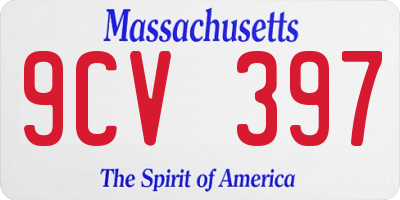 MA license plate 9CV397