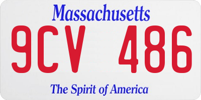 MA license plate 9CV486