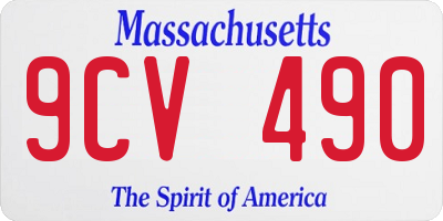 MA license plate 9CV490