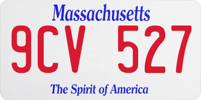 MA license plate 9CV527