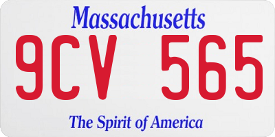 MA license plate 9CV565