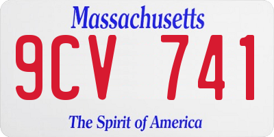 MA license plate 9CV741
