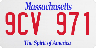 MA license plate 9CV971