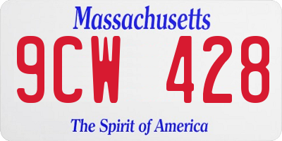 MA license plate 9CW428