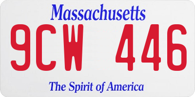 MA license plate 9CW446