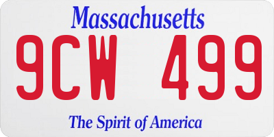MA license plate 9CW499