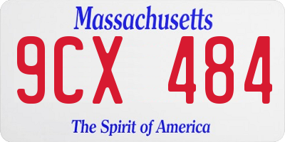 MA license plate 9CX484