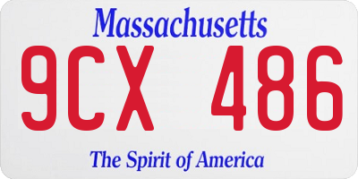 MA license plate 9CX486