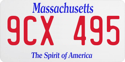 MA license plate 9CX495