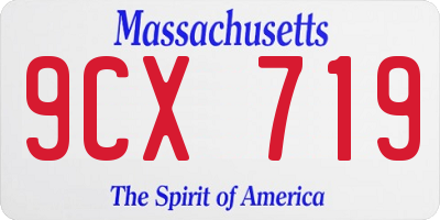 MA license plate 9CX719