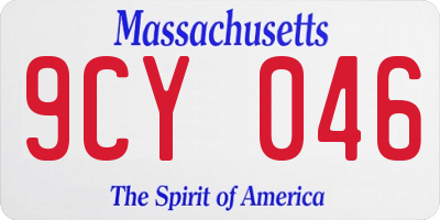 MA license plate 9CY046