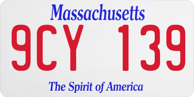 MA license plate 9CY139
