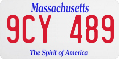 MA license plate 9CY489