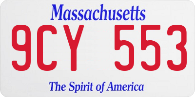 MA license plate 9CY553