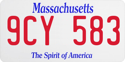 MA license plate 9CY583