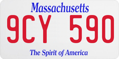 MA license plate 9CY590