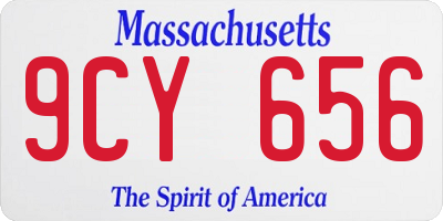 MA license plate 9CY656