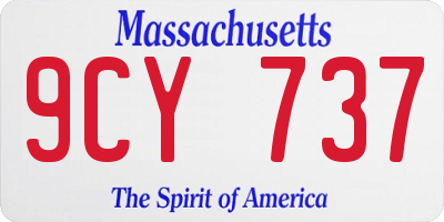 MA license plate 9CY737