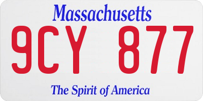 MA license plate 9CY877