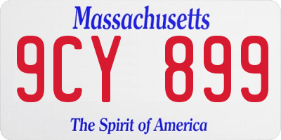 MA license plate 9CY899