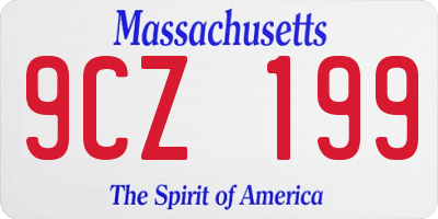 MA license plate 9CZ199