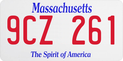 MA license plate 9CZ261