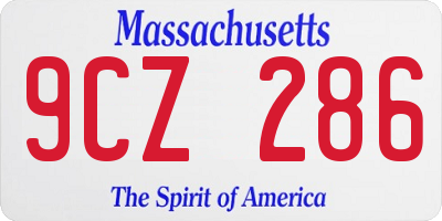 MA license plate 9CZ286