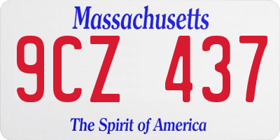 MA license plate 9CZ437
