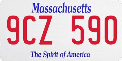 MA license plate 9CZ590