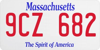 MA license plate 9CZ682