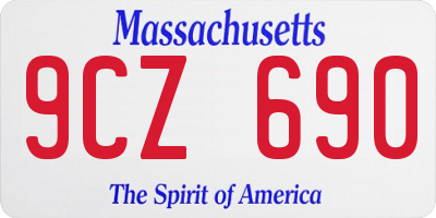 MA license plate 9CZ690