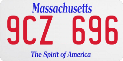 MA license plate 9CZ696