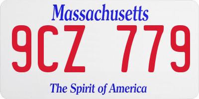 MA license plate 9CZ779