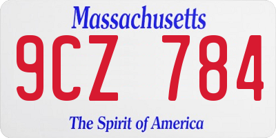 MA license plate 9CZ784
