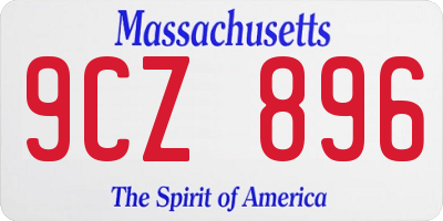 MA license plate 9CZ896
