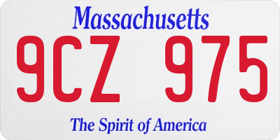 MA license plate 9CZ975
