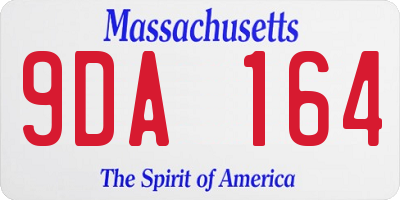 MA license plate 9DA164